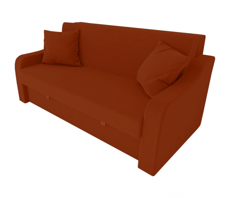 Диван Аккорд Большой (Berhouse) Цвет фасада: Оранж Велюто 27; Тип: Прямой; Материал фасада: Металл/Велюр_0