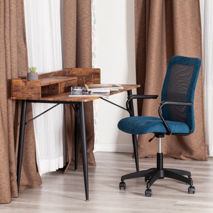 Кресло STAFF флок/ткань, синий/серый, 32/W-12_8