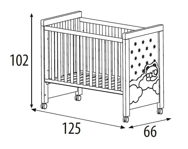 Кровать Micuna Dolce Luce Relax Plus 120x60 White/Sand_1