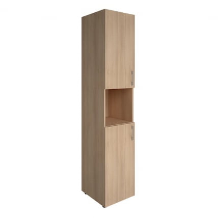 Стеллаж книжный закрытый с нишей без топа YALTA LT-SU 1.5L Снежная Платина_0