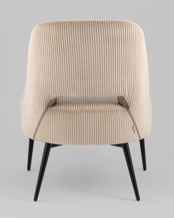 Кресло лаунж Бостон велюр рельефный бежевый_3