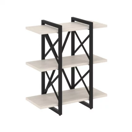 Стеллаж на регулируемых опорах - 3 полки LOFT VR.L-MST.O-3.4V Металл черный Денвер светлый_0