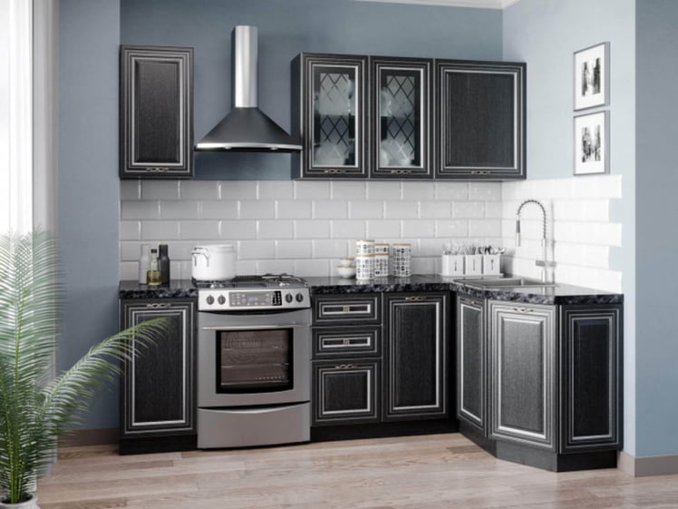 Шкаф кухонный 300 Италия ЛД 275.316.000 Черный Дуб темный_2