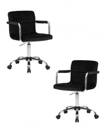 Офисное кресло для персонала DOBRIN TERRY (черный велюр (MJ9-101)) 2 шт_0
