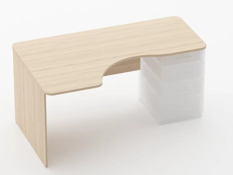 Стол угловой под встроенную тумбу Glassy 1.141.16Л Орех_0