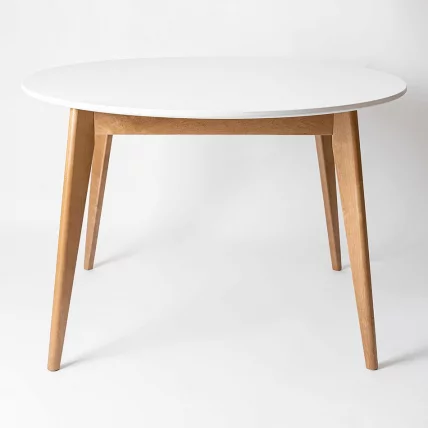 Стол обеденный Орион 100x100 Морилка Орех Эмаль белая_0