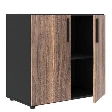 Шкаф с глухими малыми дверьми VELION VENEER VRLCS 80.1 Американский орех Яшма черная_1