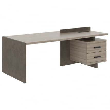 Стол руководителя правый WOOD&STONE СФ-531302 Дрифтвуд Бетон Чикаго темный_0