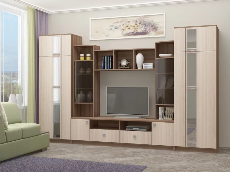 Стенка Элегия Ясень шимо светлый/темный_0