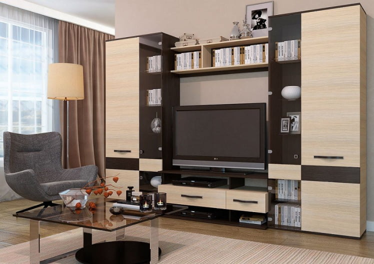 Гостиная Сапфир со шкафом Дуб Кантерберри Дуб Сонома_1