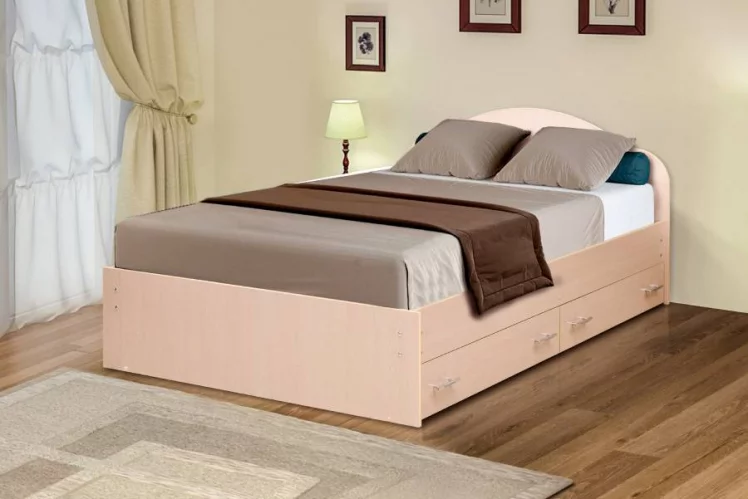 Кровать с ящиками на уголках №3 ЛДСП 1600*1900 Ясень Анкор светлый_0