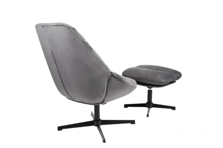 Кресло Оррелл серый с оттоманкой_4