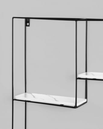 Полка Square черная Черный мрамор_3