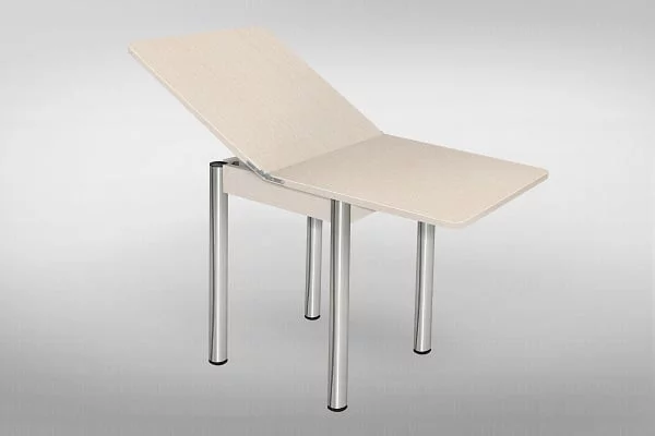 Стол обеденный Ломберный с ящ ХРОМ 1 кат 2309  ЛДСП белый_0