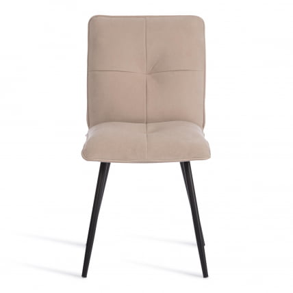 Стул обеденный Sweet флок , 46х55х88, бежевый/черный, 7_4