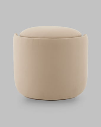 Пуф-трансформер Таунсвилл вращающийся с ящиком велюр бежевый_3