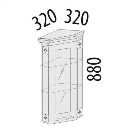 Шкаф торцевой закрытый с колоннами лев/прав Милана 23.16 Сосна Астрид/Ваниль_1