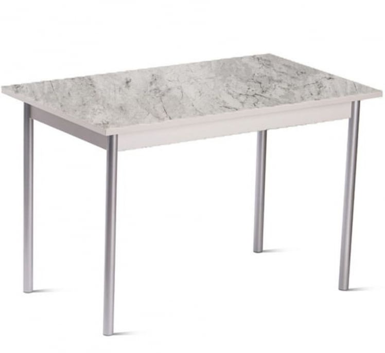 Стол для столовой 1200х700 мм Пластик Серый камень лофт/Алюминий_0