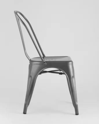 Стул TOLIX с высокой спинкой Серебристый матовый_3