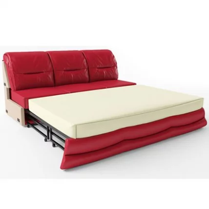 Секция трехместная без подлокотников раскладная Вавилон 3АР Красная (экокожа)_0