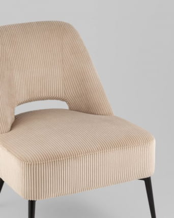 Кресло лаунж Бостон велюр рельефный бежевый_6