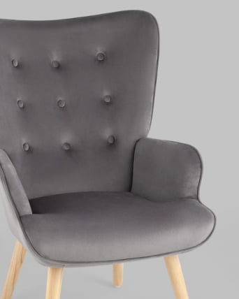 Кресло Хью велюр Серый_7