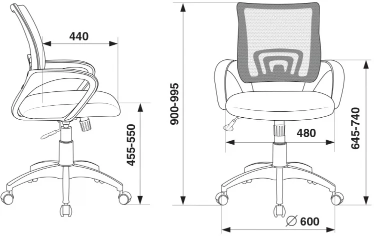 Кресло офисное Бюрократ CH-W695N/OR/TW-96-1 Оранжевый_4