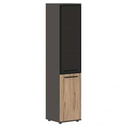 Шкаф-колонка комбинированная с дверью в металлической раме правый ЕДИС ЕХCС 42.7 Р Дуб Денвер светлый Черный Мокко / EDIS EHCS R_0