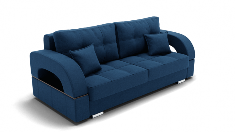 Диван Элита-1 (ЗР) Цвет фасада: Синий; Тип: Прямой; Материал фасада: Металл/Велюр_0