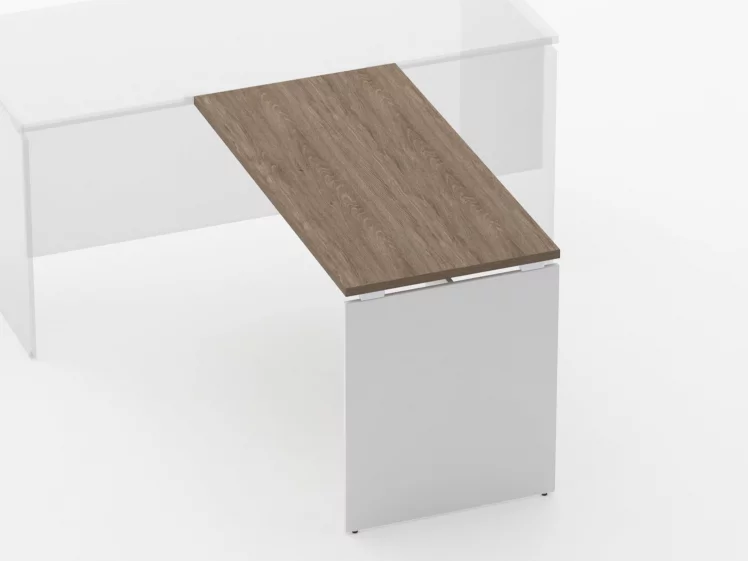 Брифинг-приставка для стола на ЛДСП опорах Deka 75.10.12 Дуб Верцаска/Белый_1