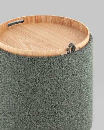 Пуф-столик с ящиком Хюгге S букле темно-серый_3