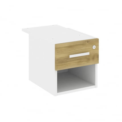 Тумба подвесная с ящиком и нишей CONCEPT CN.PT-005 B/W Дуб Винченцо Белый бриллиант Белый_0