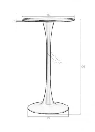 Стол барный MIA BAR (белая столешница, белое основание)_4