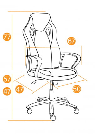 Кресло RACER кож/зам/ткань, металлик/красный, 36/08_18