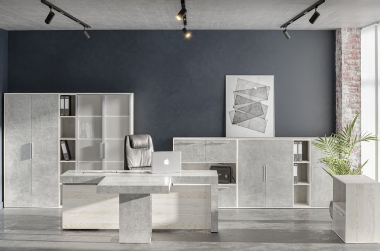 Шкаф высокий 3 створки, с нишей B-TONE BTN36152431 Сосна Бетон светлый_1