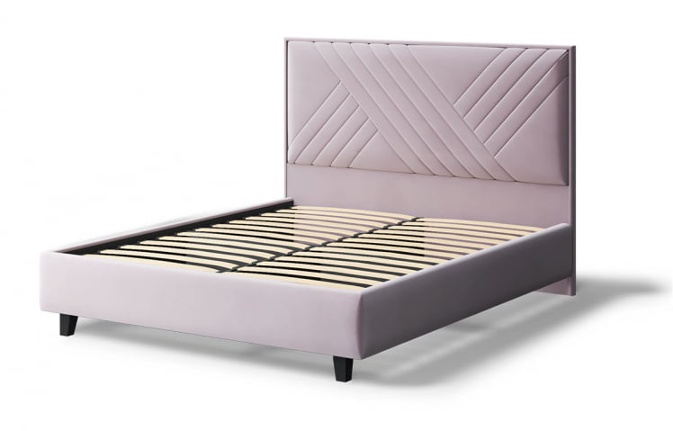 Кровать МИРА 2000*1200мм (на опорах), велюр NEO 15 (лиловый), (б/основания, б/матраса)_1