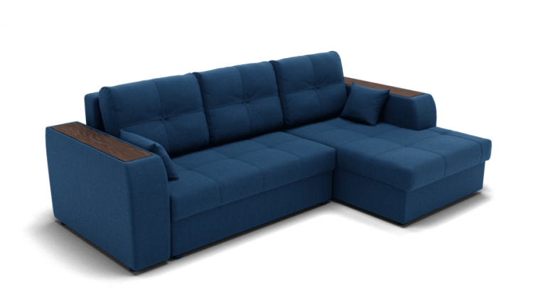 Диван Сенатор-3 НПБ угол левый/правый (ЗР) Цвет фасада: Синий; Тип: Левый/правый; Материал фасада: Металл/Велюр_0