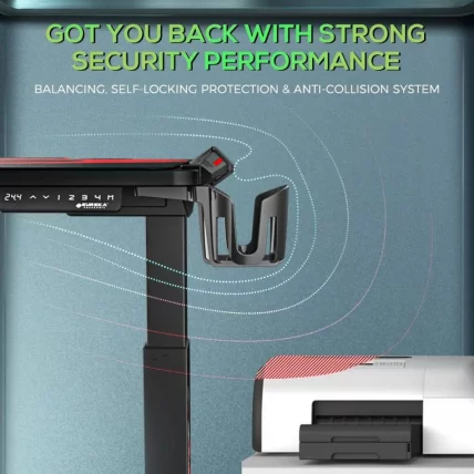 Геймерский стол c электрической регулировкой по высоте EUREKA ERK-EGD-S62B Черный с RGB_6