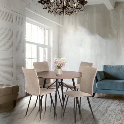 Стул обеденный La Rousse велюр, бежевый/черный, 7, 49х50х93_10