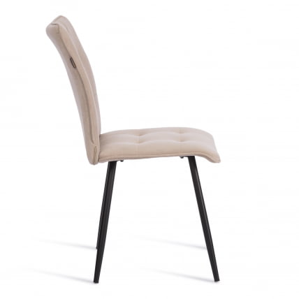 Стул обеденный Bari флок , 46х55х89, бежевый/черный, 7_1