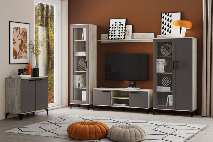 Полка Марсель НМ 013.72 Дуб Крафт серый_1