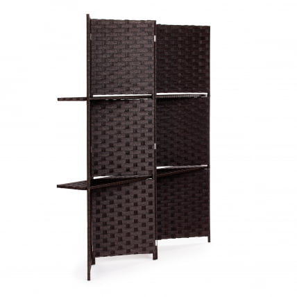 Ширма с полками Secret De Maison NICE (mod. TT-RD007) сосна+бумажный жгут, 200*180, Орех (Walnut)_1