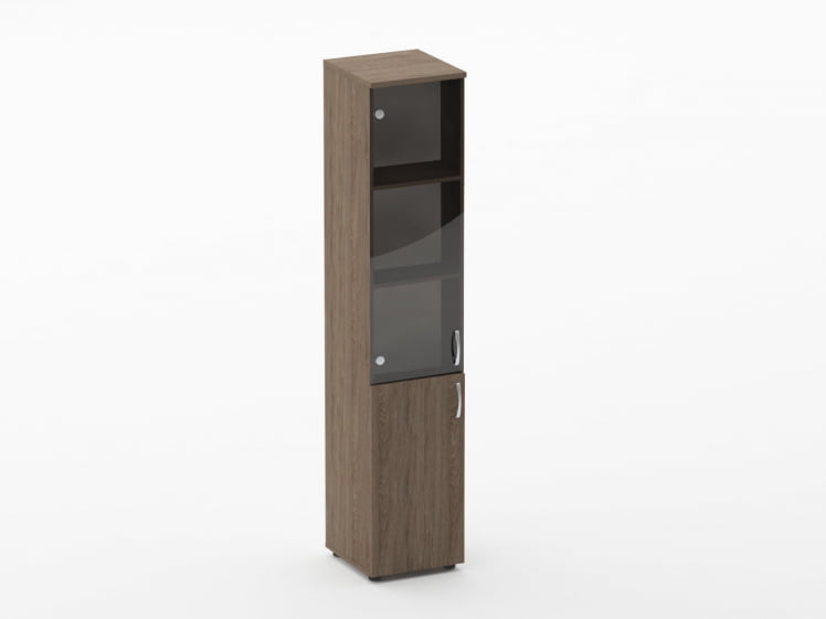 Шкаф высокий со стеклом Glassy 6.19.15Л Дуб Верцаска_0