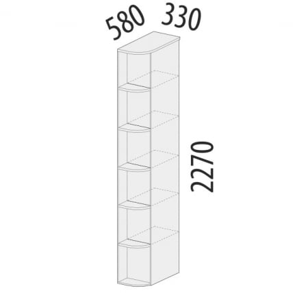Стеллаж угловой лев/прав Кашемир 900.17 Дуб Кронберг_1