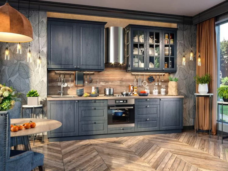 Шкаф для посуды 600 под духовку Мокка ЛД 274.260.000.179 Черный Дуб фактурный антрацит_1