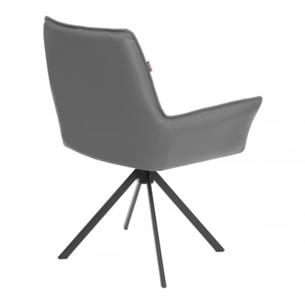 Кресло Murano/Мурано опора 360, велюр/букле (HYP)/Экокожа, светло-серый/графит_2