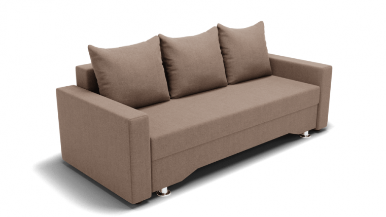 Диван Квадро-3 ПБ (ЗР) Цвет фасада: Светло коричневый; Тип: Прямой; Материал фасада: Металл/Велюр_0