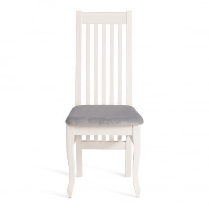 Стул DOLCE мягкое сидение бук, 40х46х100см, ivory white, велюр Tenerife Ultimate grey_4