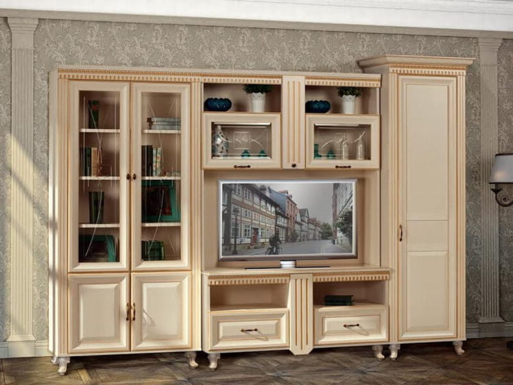 Полка навесная Марлен 498 Кремовый белый Патина_2