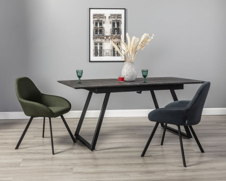 Стол Пеле раздвиж. 120-160 Темный мрамор/Бабочка_10